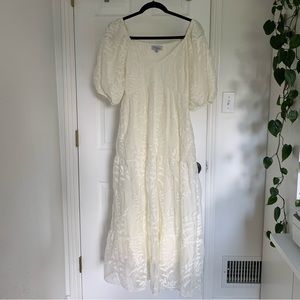 White puff sleeve dress
